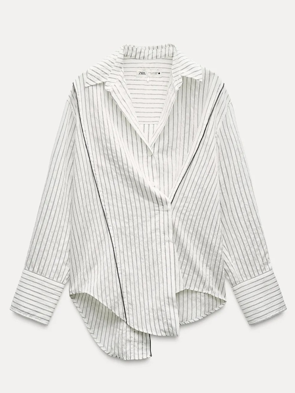 Zara ZW COLLECTION MULTIPOSITIONAL STRIPED SHIRT